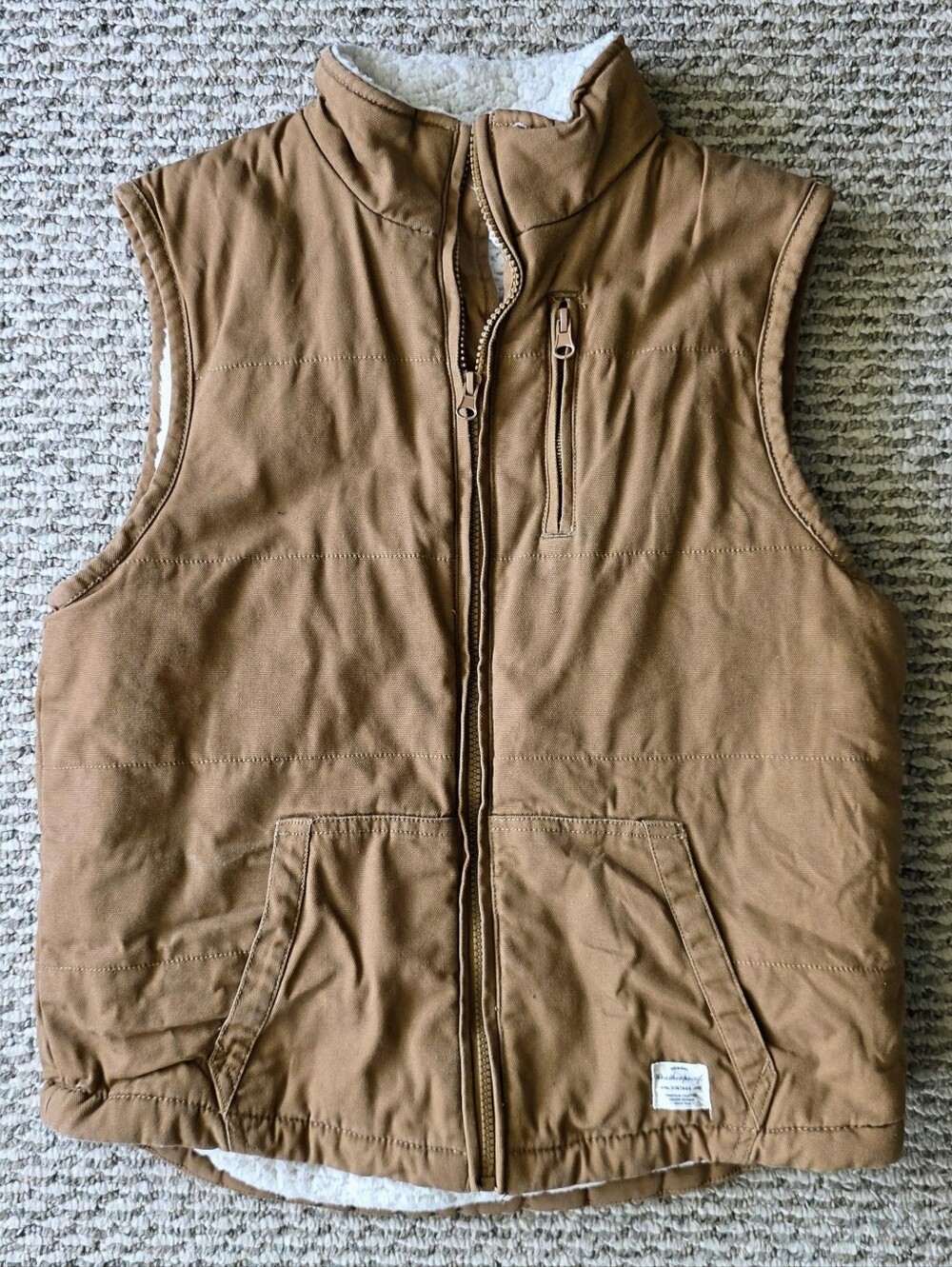 Weatherproof Vintagr Brown Sherpa-Lined Vest